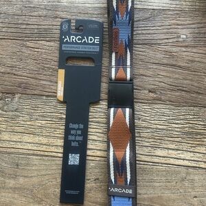 Arcade Geometric Performance Stretch Belt in Black and Brown